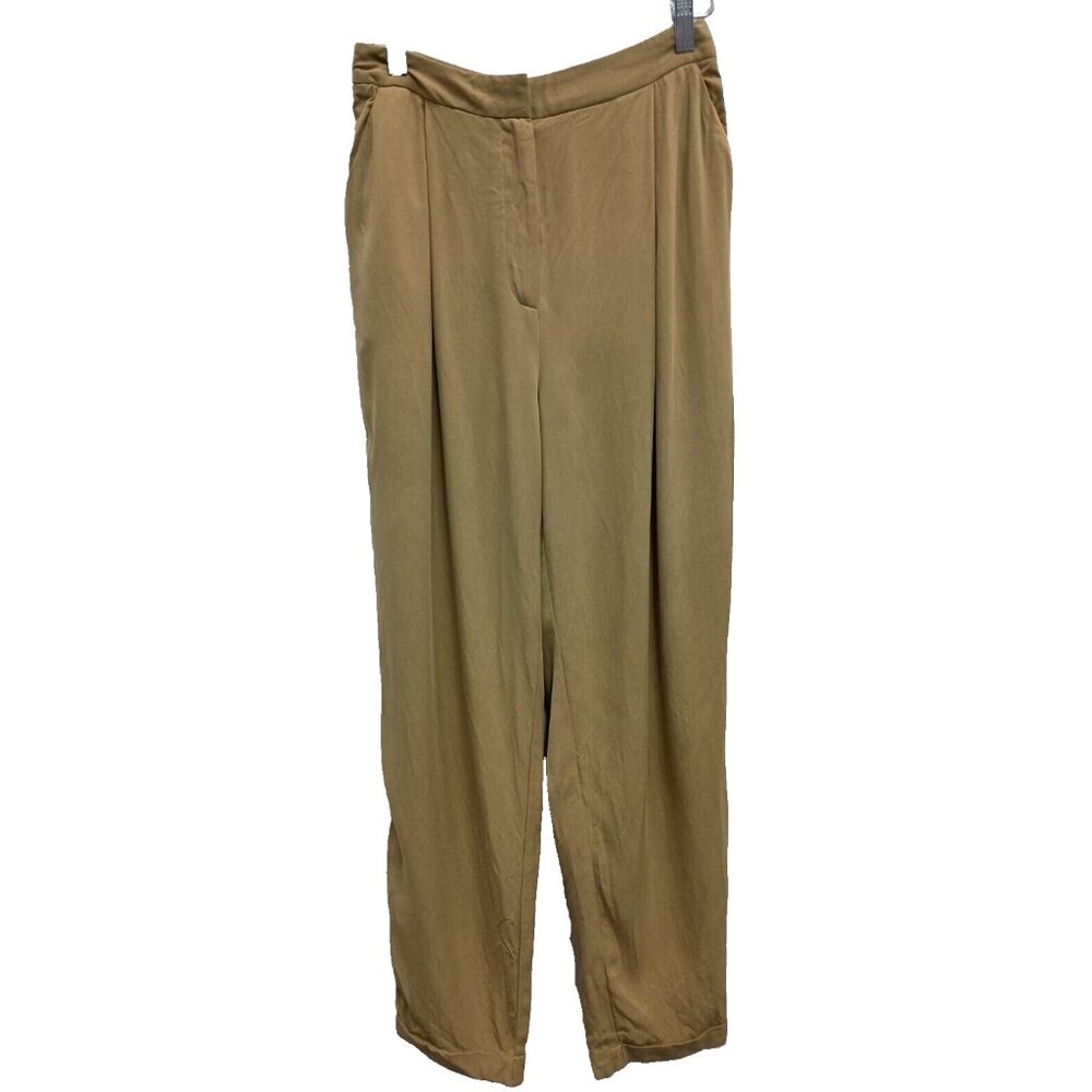 Anthropologie Seen Worn Kept Barrel Leg Pants Womens Sz 8 Mustard Yellow Office